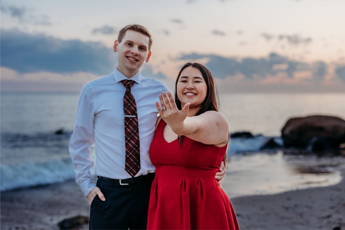 beach engagement photoshoot