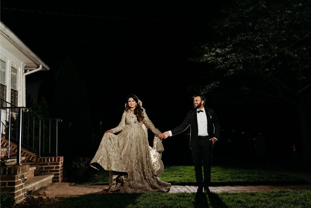 couple walking and holding hands 